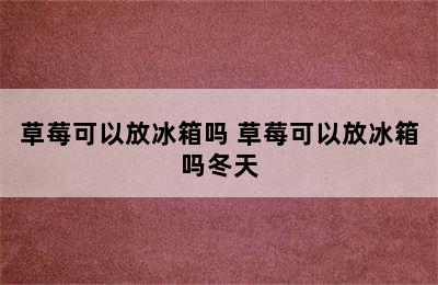 草莓可以放冰箱吗 草莓可以放冰箱吗冬天